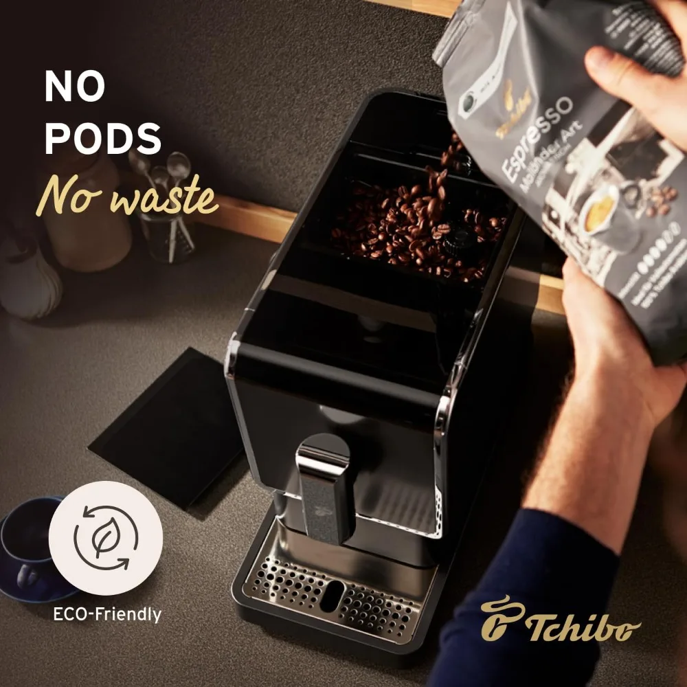 Automatic Espresso & Coffee Machine Bundle with Built-in Grinder, Comes With 3 x 12 oz. Bags of Whole Bean Coffee, Silver 2