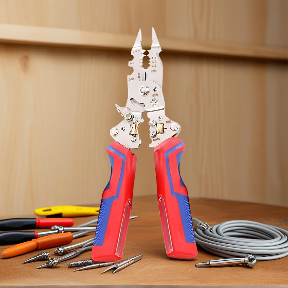 13-in-1 Foldable Decrustation Plier with Voltage Tester Wire Repair Tool Pliers Cable Scissors for Cutting and Pulling Wires