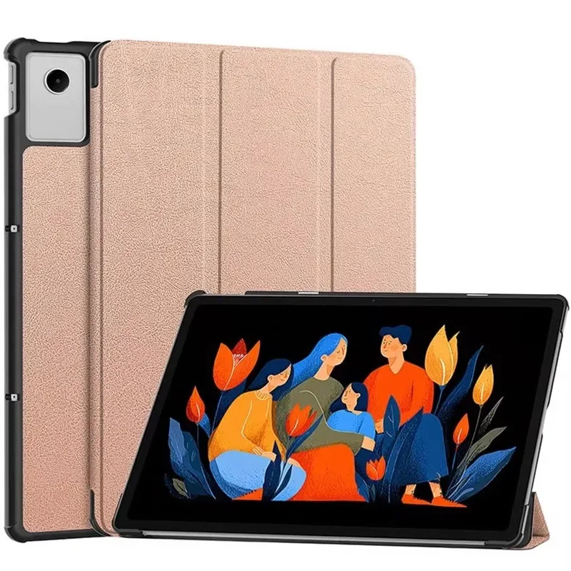Premium Leather Triple Fold Magnetic Cover with Auto Sleep