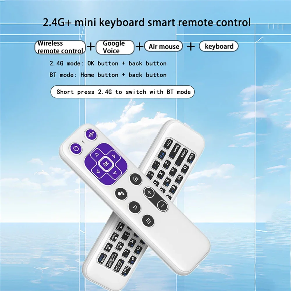 2.4G BT 5.2 Dual Mode Wireless Air Mouse and Keyboard Remote Control Gyroscope Mouse USB Receiver Mini Keyboard for Smart TV Box