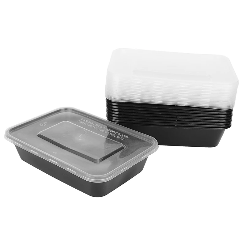 10 Pcs Microwavable Food Meal Storage Containers Reusable Lunch Boxes Bento Box