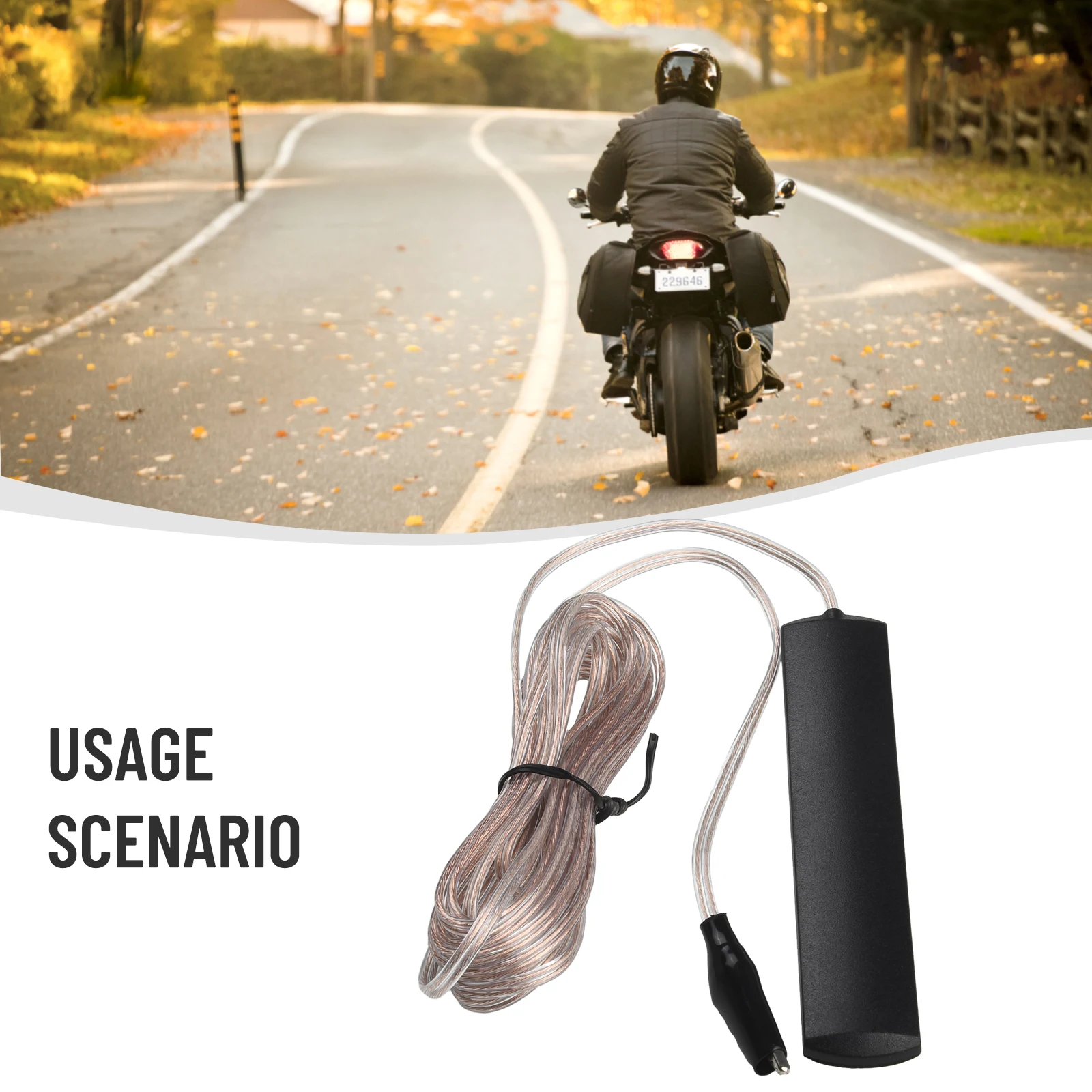 

Clip On Radio FM Stereo Antenna Indoor Signal Enhance Stable Transfer Wide Compatible 3.2m Cable Alligator Connector