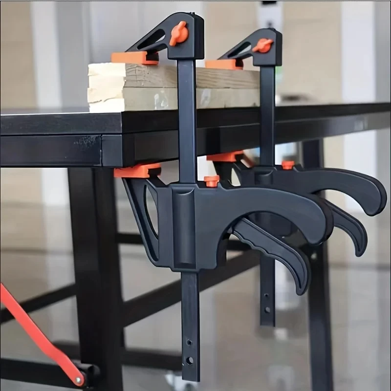 Woodworking Clamps 4' 1/2Pcs Set Fixed Type Quick Ratchet Release Speed Extruded Nylon Work Bar Kit Spreader Gadgets DIY Portable