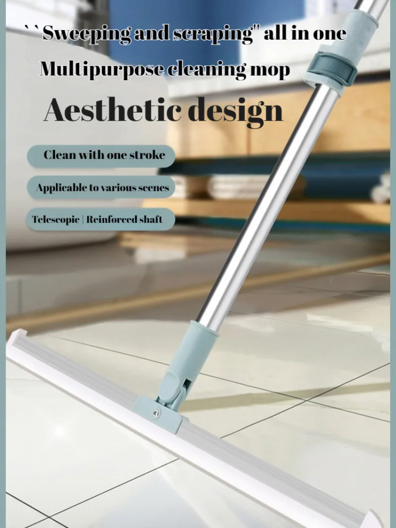 Silicone Cleaning Broom Dust-free Squeegee Wet and Dry Dual-use Floor Glass Scraper for Household Shower Rooms Bathroom Cleaning
