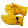 Leather Work Gloves For Men Yellow Cowhide Heavy Duty Safety Protective Driver Working Welding Mechanic Gloves 6