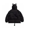 Women Black Gothic Thicken Parkas Jacket Hip Hop Devil Horns Wing Couple Hooded Padded Jacket Streetwear Emo Coat Winter Clothes 5
