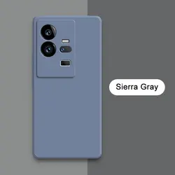 Premium Liquid Silicone Shockproof Phone Cover with Camera Protection for IQOO 11 (Sierra Gray)