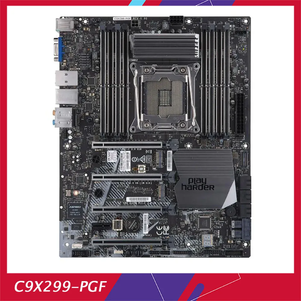 

C9X299-PGF For Supermicro High-end Desktop Overclock Motherboard i7 i9 X-series Processor LGA-2066 DDR4-2933MHz PCI-E3.0 M.2 U.2