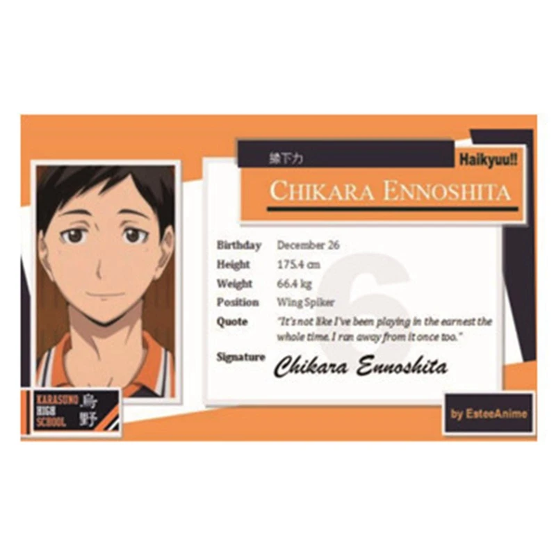 Anime japonês haikyuu!! Cartão de identificação do estudante figuras  animação shoyo hinata tobio kageyama pvc