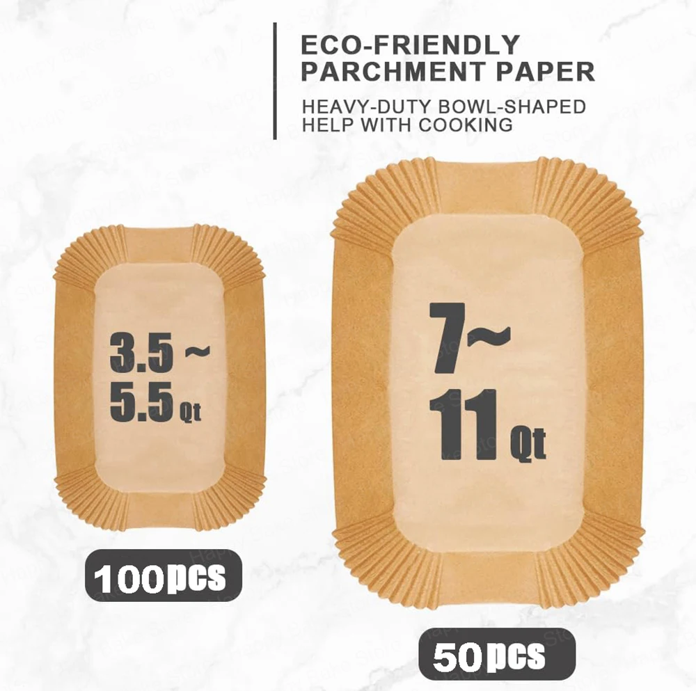 150Pcs Air Fryer Disposable Parchment Paper Liners for Air Fryer Flexbasket Megazone Fit Ninja Foodi DZ071 7/11 Qt/Instant 9 Qt