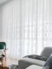 Sheer Modern Rural Style Diamond Shaped Minimalist Embroidery Net Curtain  Window White Embroidered Window 1