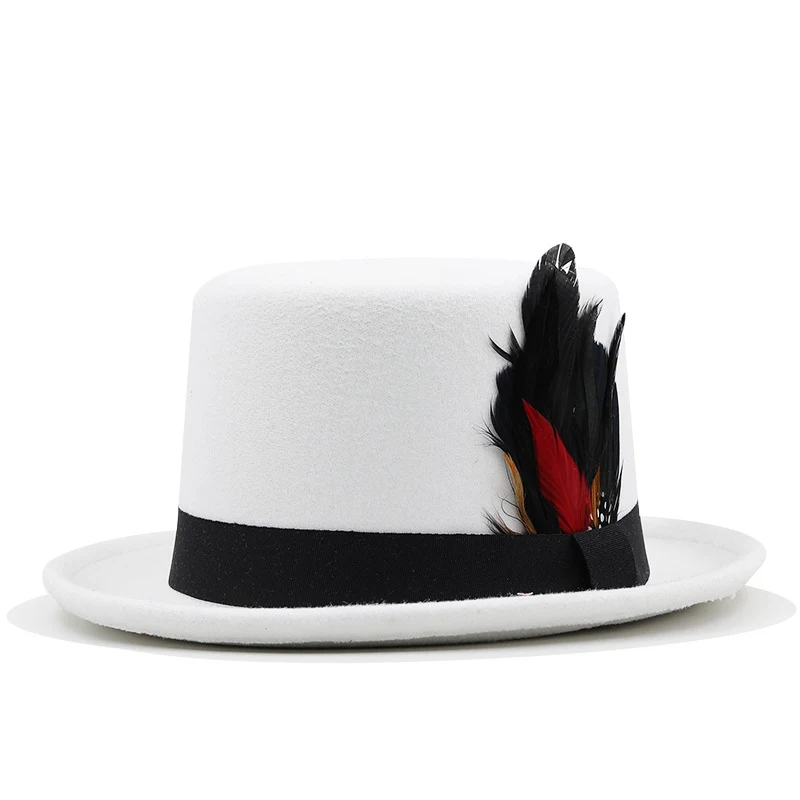 Women's Felt Black Top Hat Cylinder Hat 