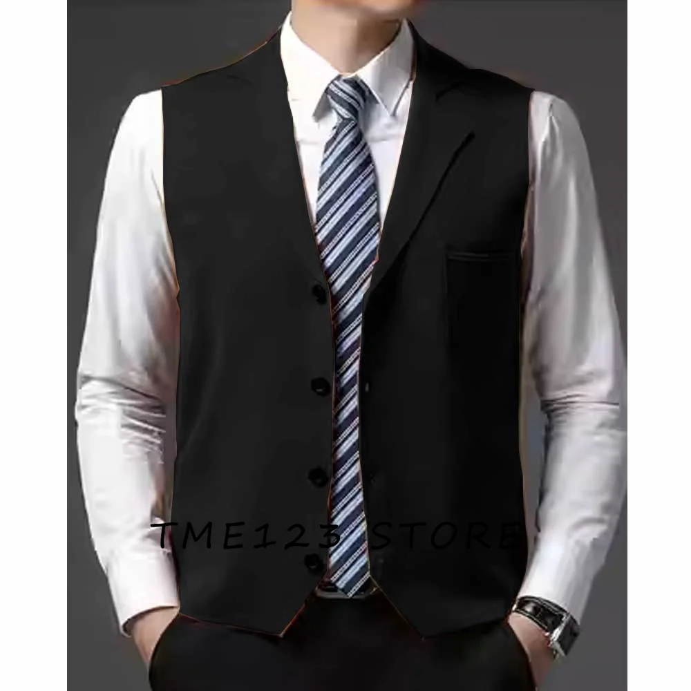 Men's Serge Casual Vest Suit Male Elegant Man Vest Vests for Women Steampunk Wang Formal Man Ambo Gothic Chaleco  Suits Fan