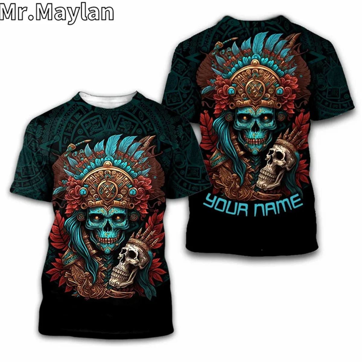 

Aztec Mexican Tattoo Mens T-Shirts For Men 3D Summer Tops Short Sleeve O-neck Fashion Casual Oversized Tee Shirts Unisex KJ-1134