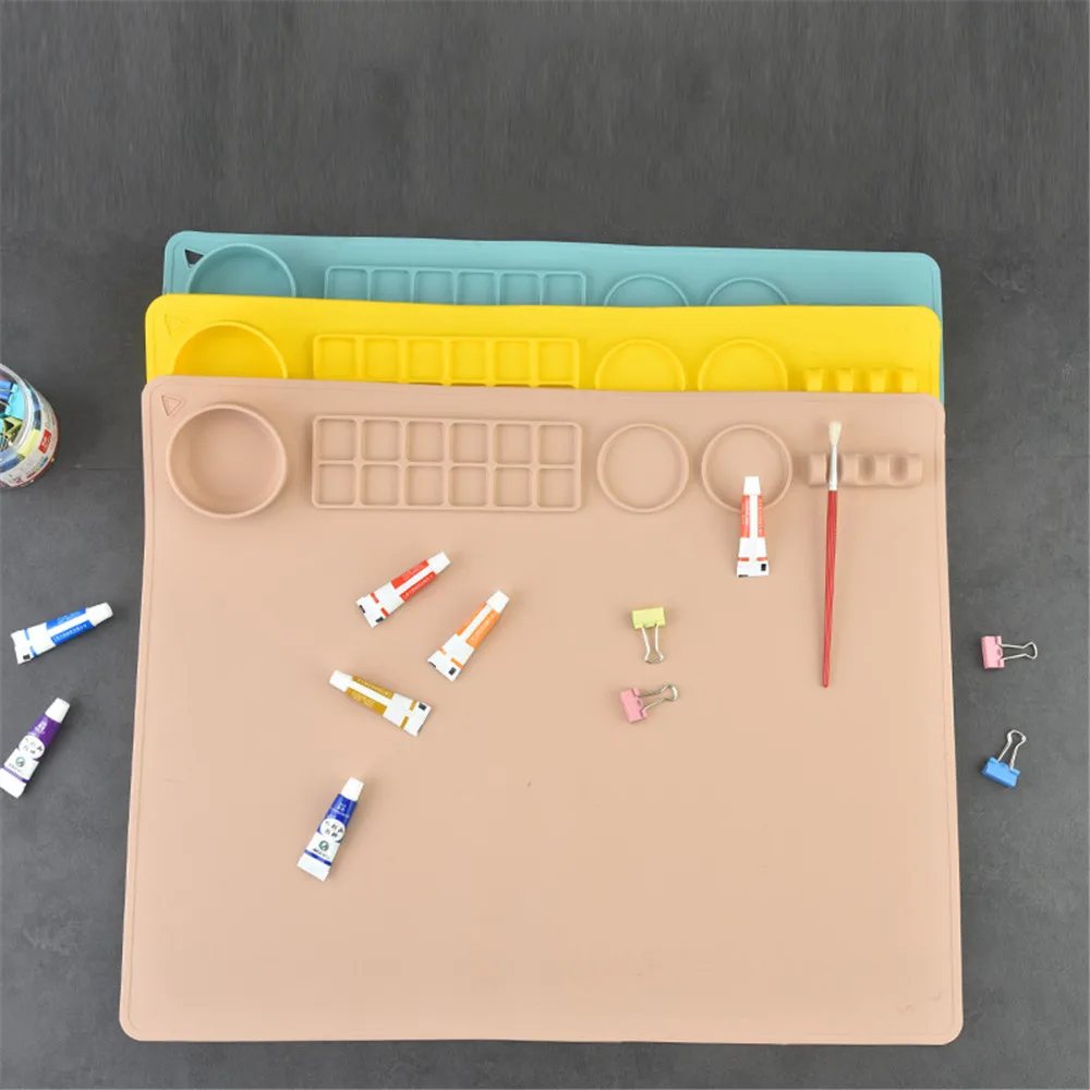 Silicone Craft Mat For Painting Pigment Palette Non-Stick Crafts Mat  Painting Ink Blending Watercoloring Stamping Crafting Tool