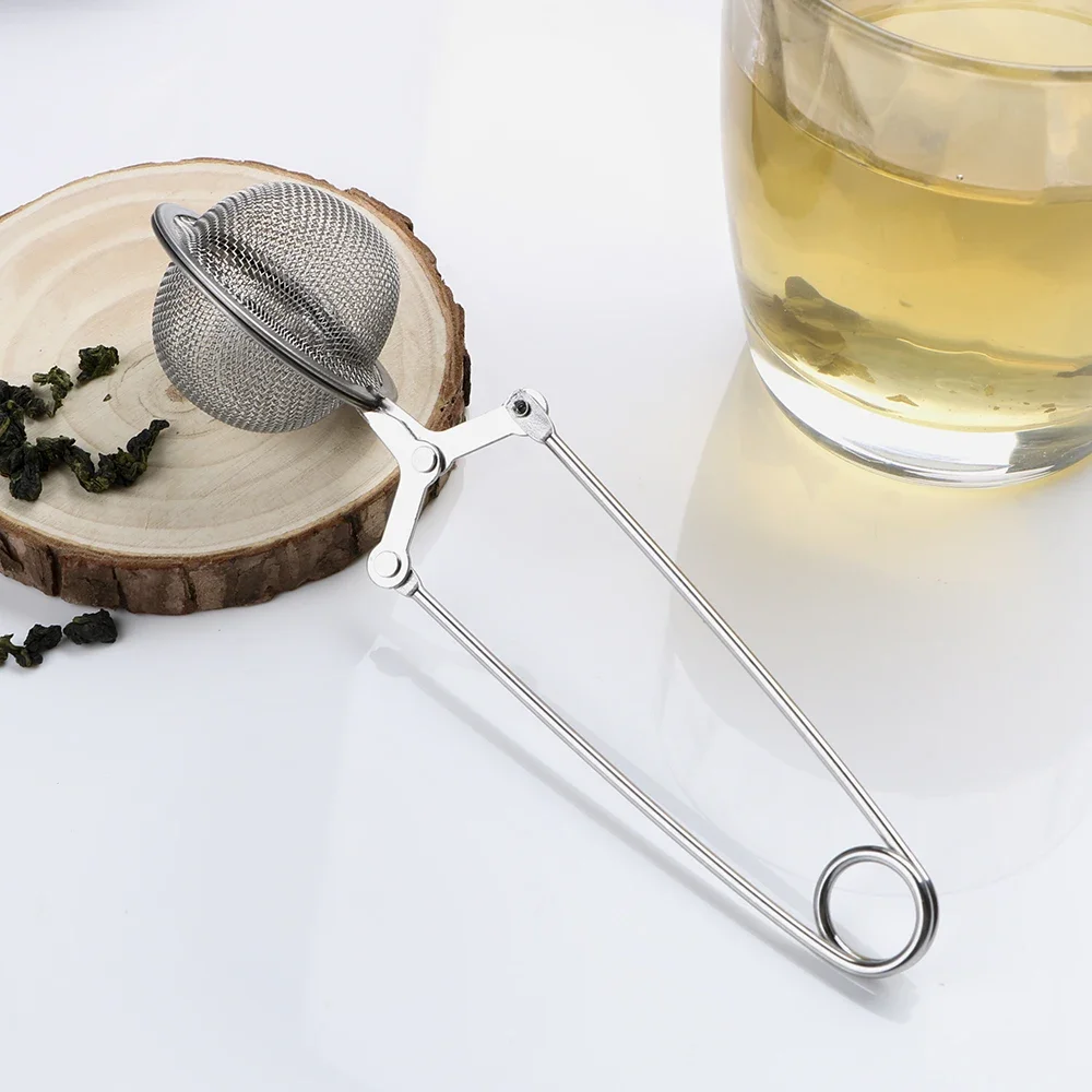 Stainless Steel Tea Ball Chain Tea Leak Handle Tea Strainer Kung Fu Tea Set Tea Infuser Tea Ceremony Accessories Mesh Sieve Tool