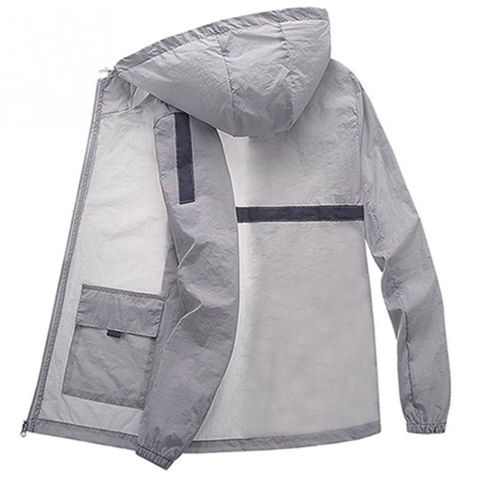 

Summer Ice Silk Sunscreen Jacket Men's Loose-fit Thin Trendy Korean Style Breathable Couple's Sunscreen Fishing Jacket Women's