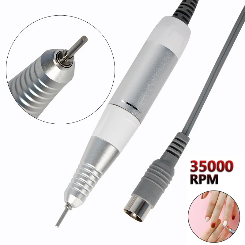 Electric Nail Drill 35000RPM Stainless Steel Nail Art Drill Pen Handle Professional Files Salon Tool 3 Color Choice