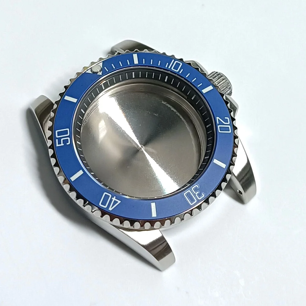 40.5mm Silvery GMT Sapphire Case Have Chapter Ring Stainless Steel Waterproof Fit NH34 NH 35 NH36 NH70 Movement Watch Case watch accessories watch case