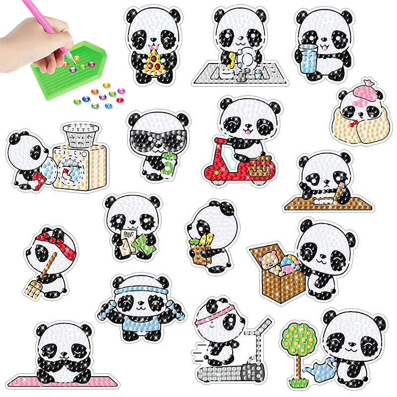 5D Gem Diamond Painting Stickers For Kids Kawaii Pet Dog Panda Rhinestone Mosaic Sticker Diamond Paint by Number diamond art painting kit diamond painting set