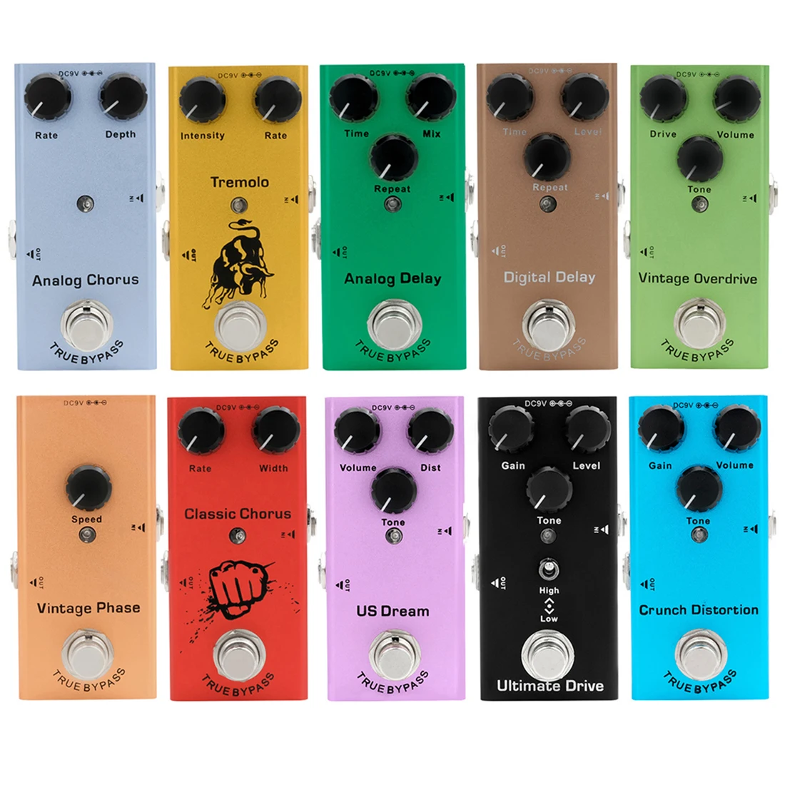 

Electric Guitar Effects Pedal Classic Chorus Vintage Overdrive Analog Delay Digital Delay Crunch Distortion US Dream True Bypass