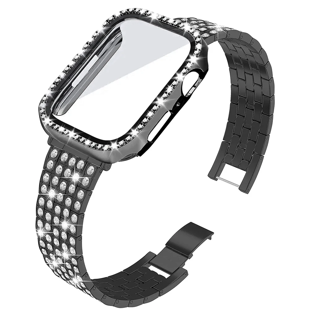 Elegant Diamond Stainless Steel Link Bracelet