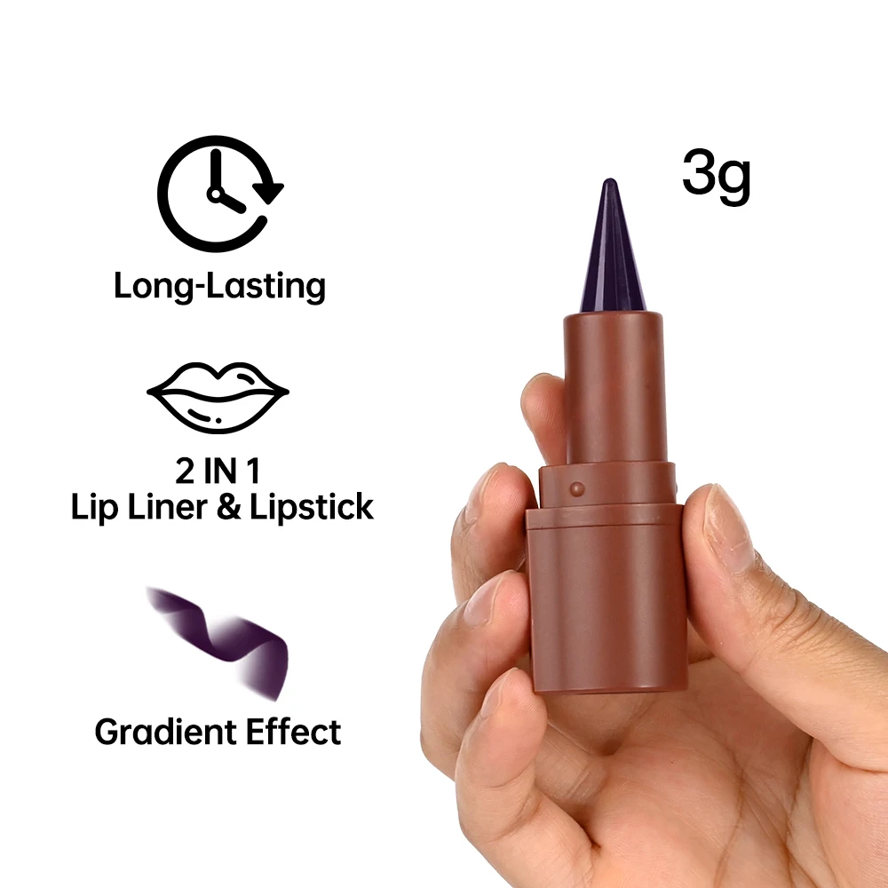 Tapered Gradient Lip Liner Matte Black Brown Velvet Lipstick Waterproof Non Sticky Contouring Tint Lipliner Crayon Lip Makeup 4