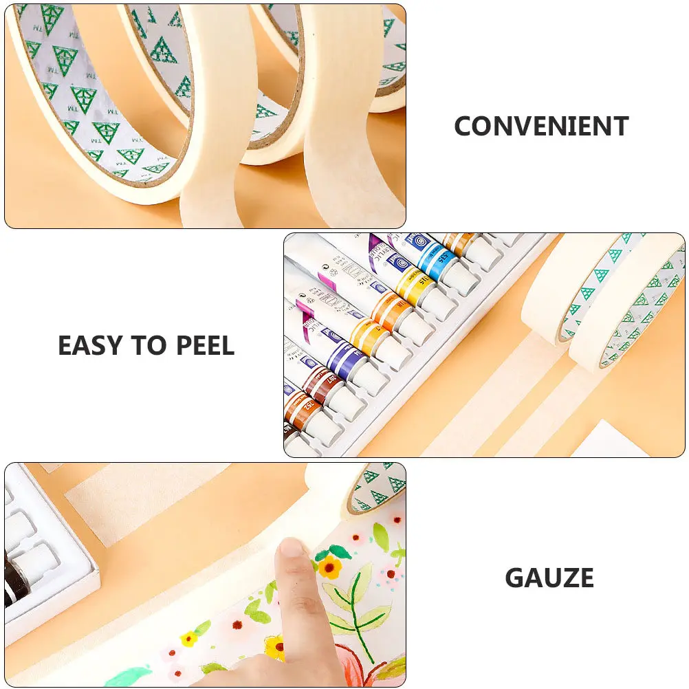 10Pcs DIY 마스킹 테이프 페인터 테이프 벽화 자동차 스프레이 보호를위한 쉬운 필링 자체 접착 공예 아트 테이프