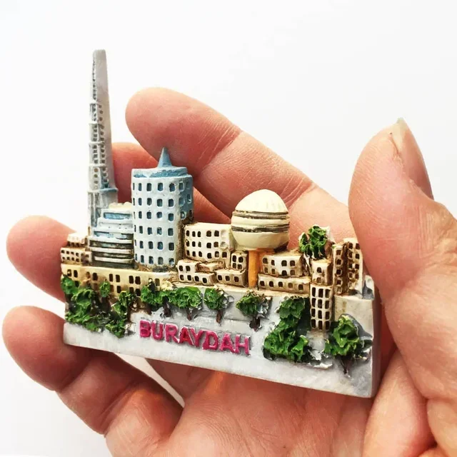 Middle East Saudi Arabia Fridge Magnet Bahrain Dammam Madinah Makkah Buraydah Tourism Decoration Resin Refrigerator Sticker 4