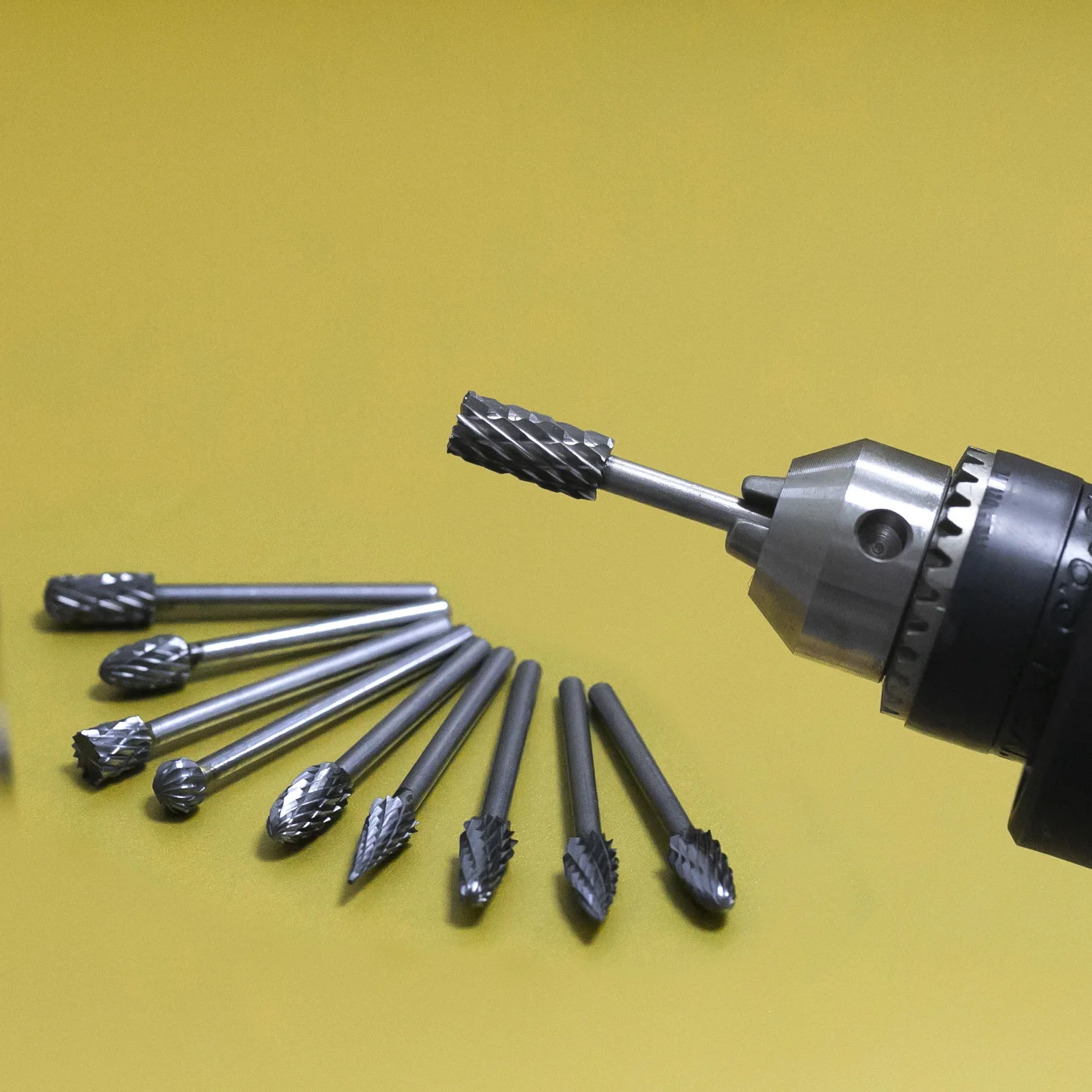 10pcs 3x6mm Carbide Burr Set Rotary File Die Grinder Bit 1/8" Shank Milling Cutter for Metal Steel Grinding Dremel Rotary Tool 4