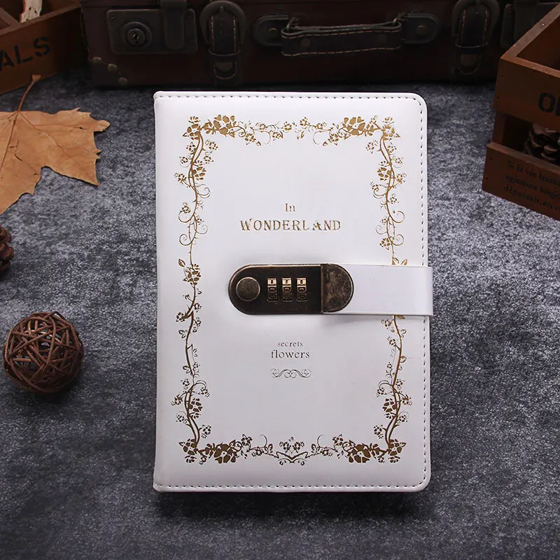 A5 Retro Password Diary Notebook with Creative Design-Japanese/Korean Style Thickened Paper for Artistic Stationery