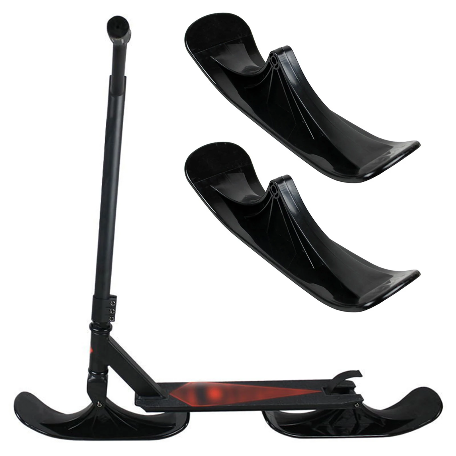 2Pcs Winter Snow Scooter Ski Sled Children's Dual-use Ski Two-in-one Scooter Two Wheels Riding Tyre Parts Sleigh Accessories