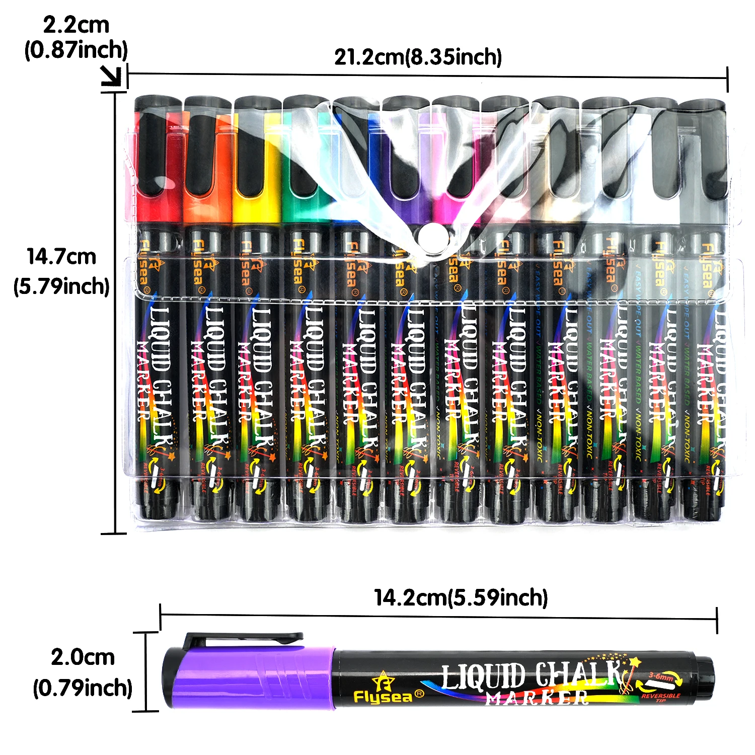 12PCS/Set Liquid Chalk Marker Pens Erasable LED Writing Board Glass Window Art 12 Colours Marker Pens 2