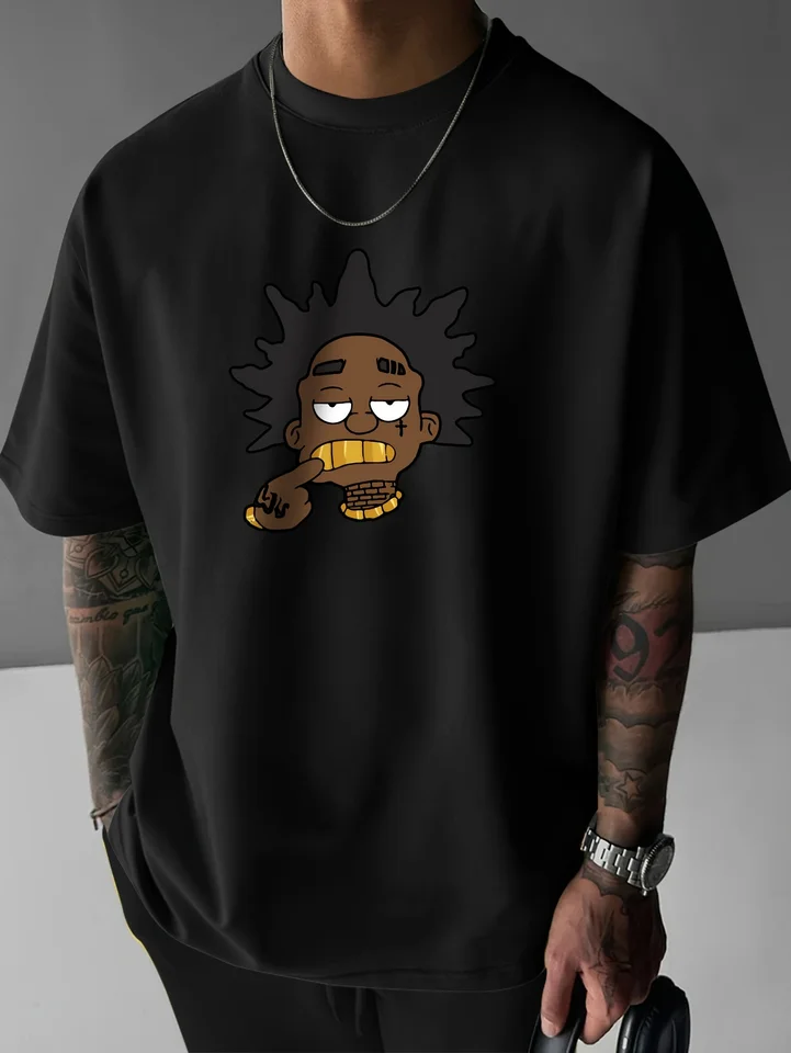 Stylish Mens Graphic Print Casual T-Shirt