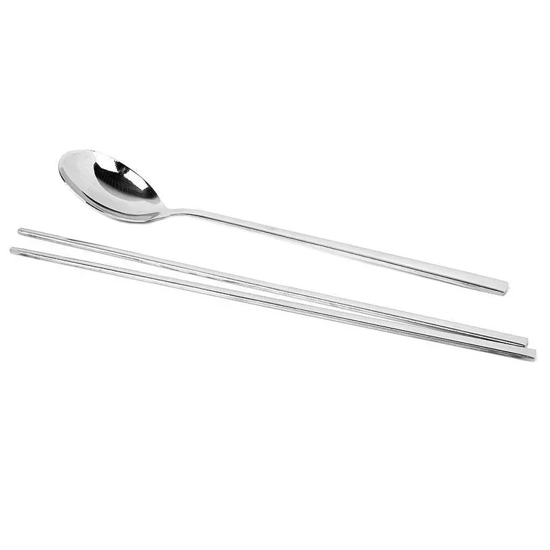 Korean Tableware Set Stainless Steel Dinner Set Spoon Chopsticks Cutlery Small Tools