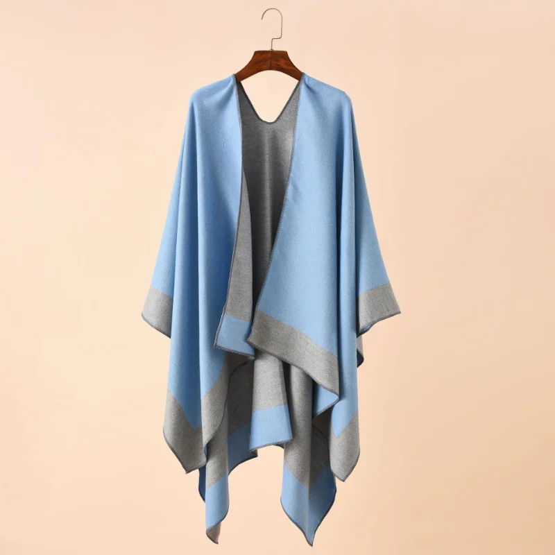 2023 Spring  Autumn Solid Color European  American Travel Shopping New Women Warm Big Shawl Sunscreen Black Red Scarf New