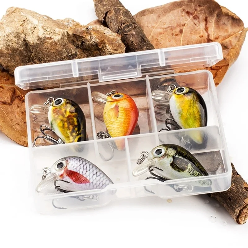 

5 шт. искусственный воблер, приманки для окуня, мини-искусственные приманки, Topwater Crank Wobbler