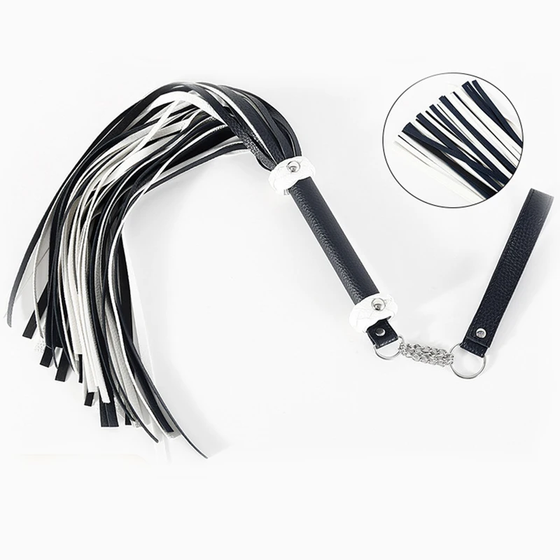 78CM Premium PU Leather Horse Whip,Reinforcement Handle Suede Flogger Whip Cowhide Horse Riding Whip Horse Training Crop 4