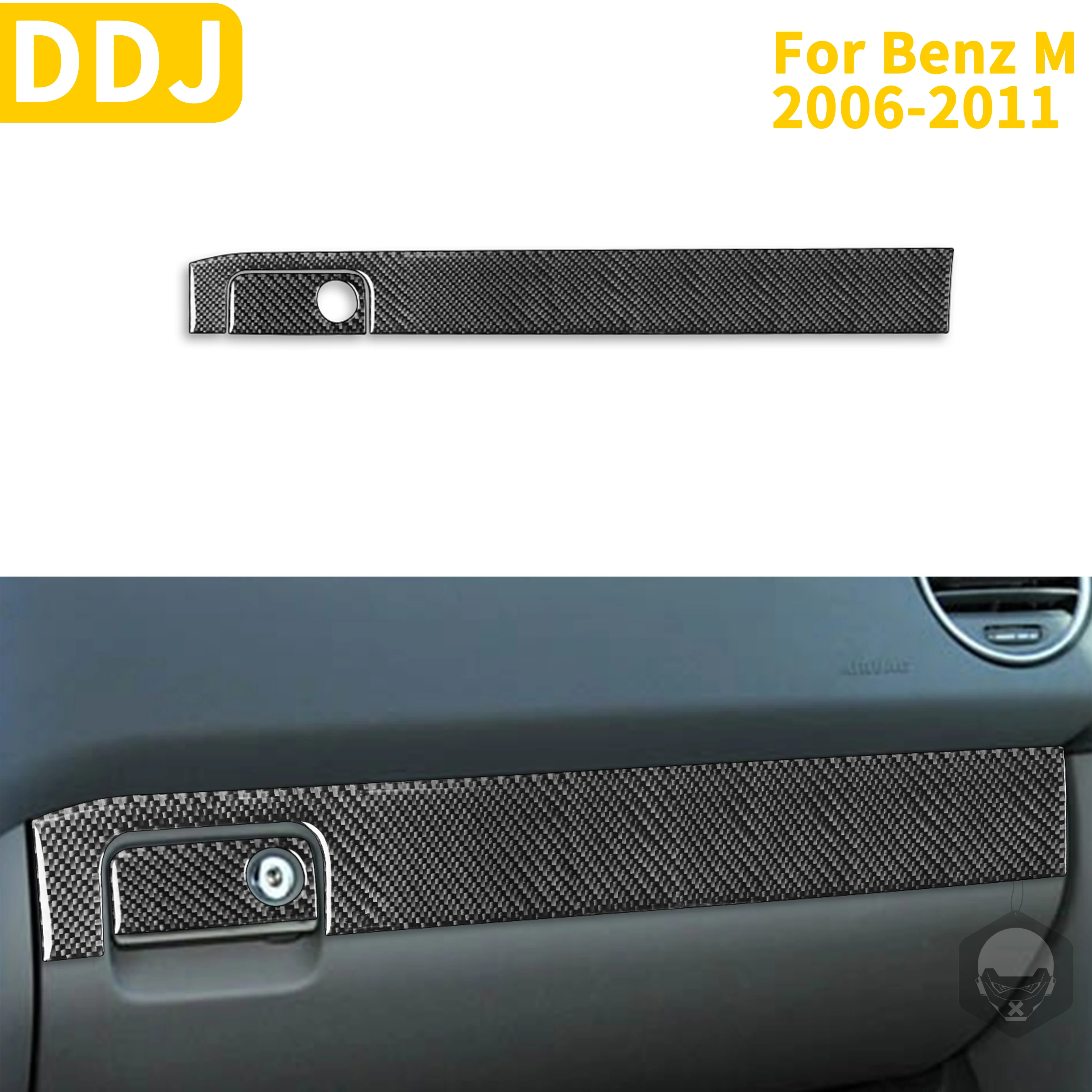 

Copilot Panel Glovebox Handle Carbon Fiber Sequins Decoration Sticker For Mercedes Benz M class W164 2005-2011