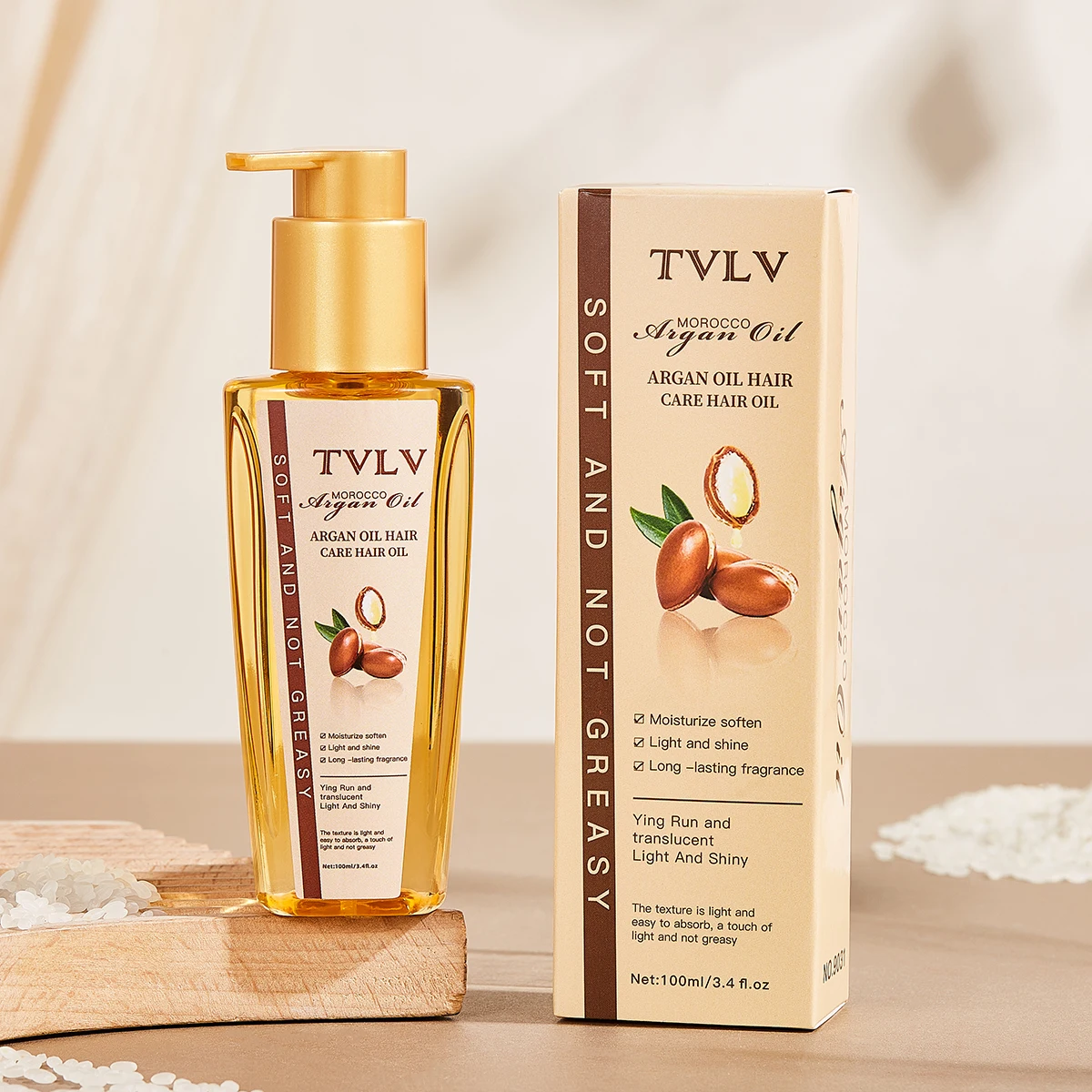 Argan Oil Hair Care Hair Care Essential Oil Moisturize Soften Get rid of dry, frizzy hair Creat Lightweight Fluffy Look 100ml