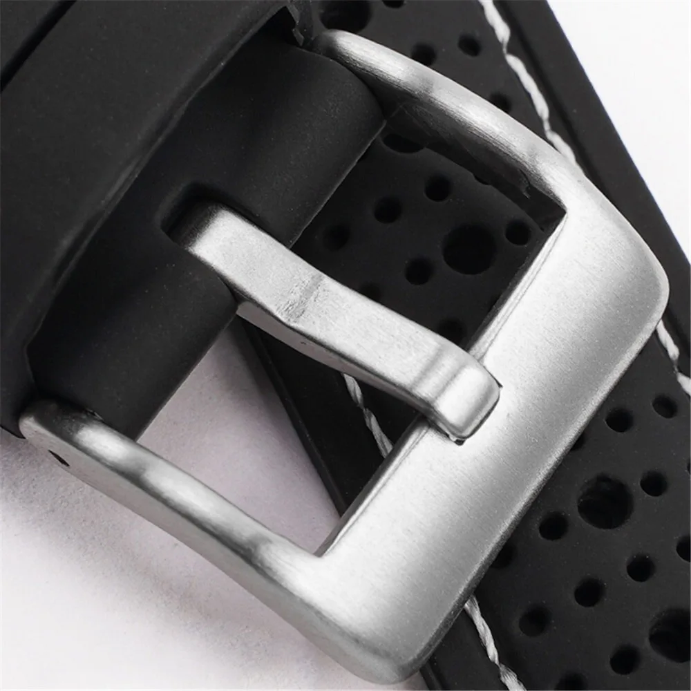 Sporty Waterproof Silicone Watch Strap - Breathable Quick Release Wristband