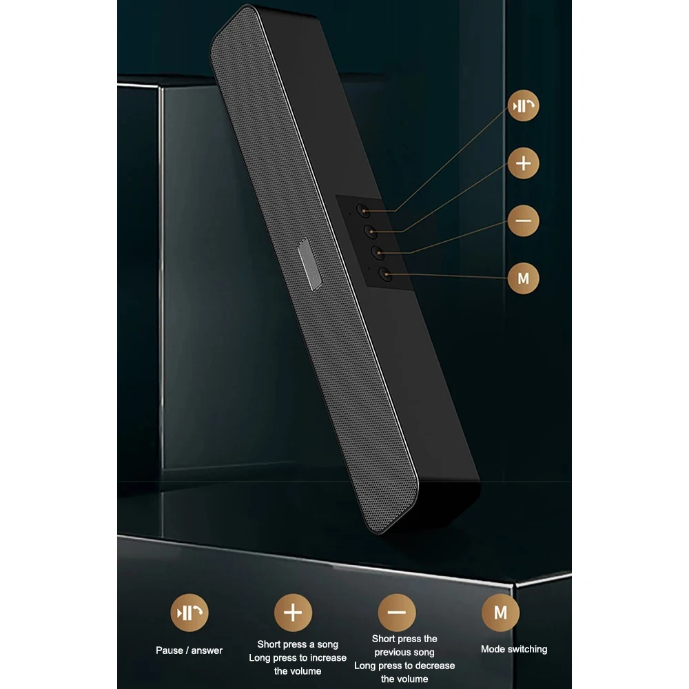 Description Picture 3 of itemMultimedia Home Theater Portable Wireless Speaker Subwoofer Soundbar TV Computers HIFI Bass Speakers For U Disk AUX Bluetooth