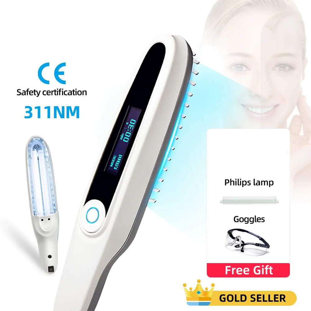 311nm Narrowband Ultraviolet uv Phototherapy Instrument UVB Lamp for Therapy Vitiligo Psoriasis Skin Medical Treatment Light