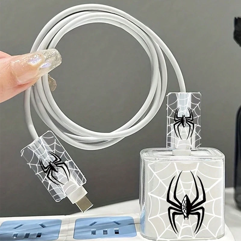 Charger Spider Case for Apple iPhone Data Wire Winder Cable Protectors Port 18W 20W 1Set cable protector cable wire protector charger protective cover charger protector charger protective case phone adapter protector
