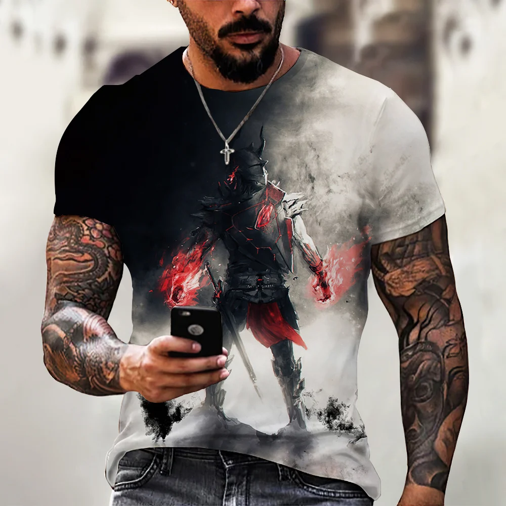 

Футболка мужская с круглым вырезом, винтажный принт, Повседневная дышащая впитывающая пот, с коротким рукавом, с 3D-принтом, в стиле Харадзюку, на лето