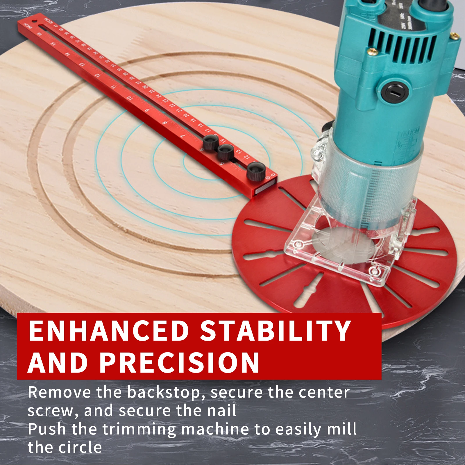 Aluminum Alloy Router Jig Adjustable Router Milling Groove Bracket Multifunctional Circle Cutting Tool for Woodworking