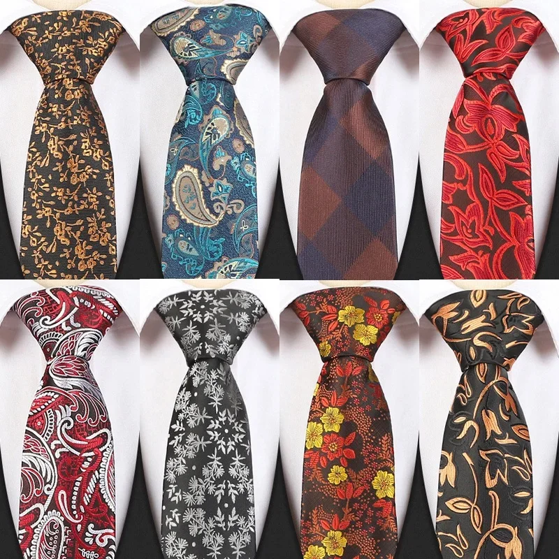 

Luxury 7CM Mens Ties Necktie Formal Mens Neck Ties Floral Dot Paisley Cravate Homme Gift For Men Necktie Wedding Business Party