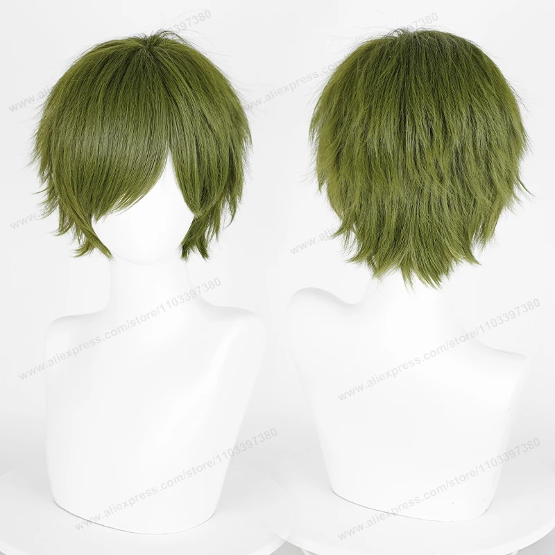 30cm Multicolor Short Straight Heat Resistant Synthetic Cosplay Wig