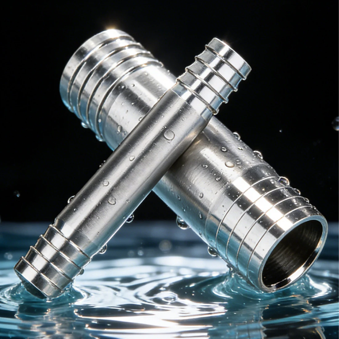 1Pcs 6mm  41mm 호스 바브 스트레이트 양방향 304 스테인레스 스틸 파이프 피팅 커넥터 길이 50/55/60/65/100MM