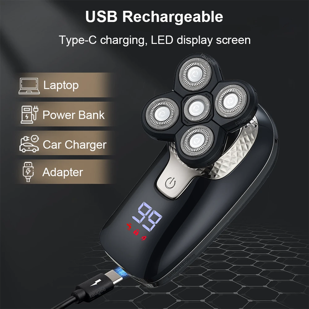 전기 수염 트리머 휴대용 얼굴 코털 면도기 USB 충전식 플로팅 헤드 면도기 미니 수염 면도기 남성용